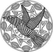 coloriage mandala oiseau